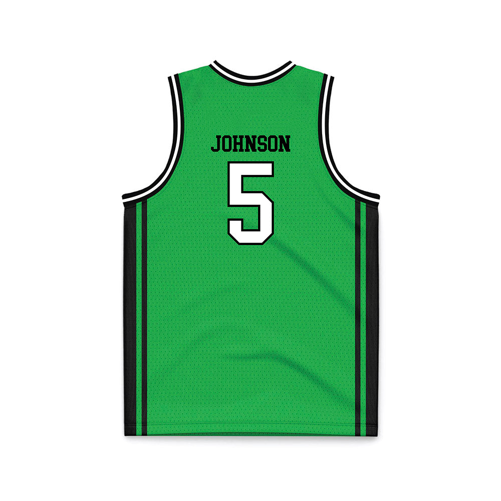 Marshall - NCAA Men's Basketball : DeMarco Johnson - Green Basketball Jersey-1