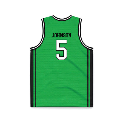 Marshall - NCAA Men's Basketball : DeMarco Johnson - Green Basketball Jersey-1