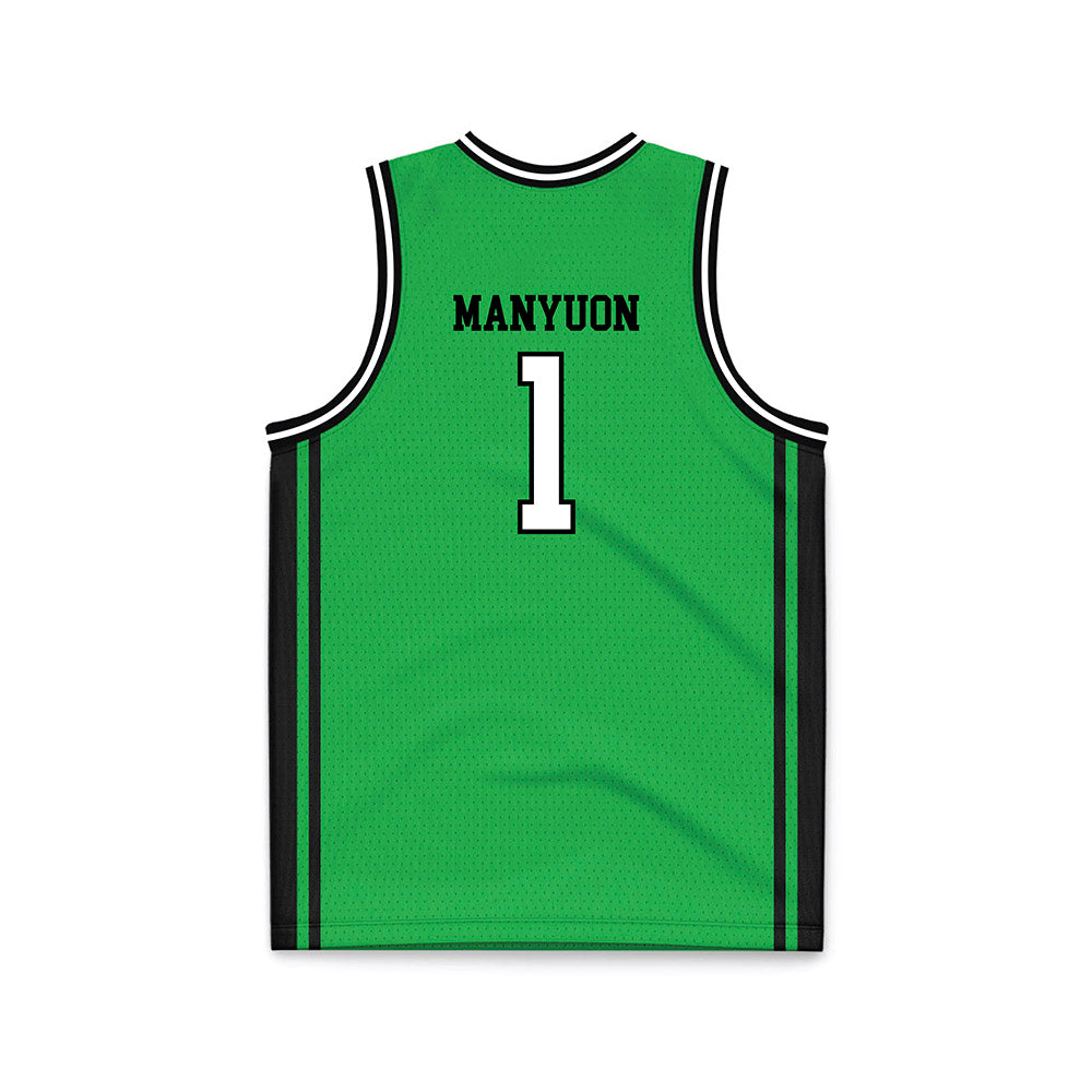 Marshall - NCAA Men's Basketball : Emmanuel Manyuon - Green Basketball Jersey-1