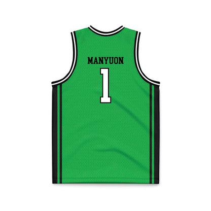 Marshall - NCAA Men's Basketball : Emmanuel Manyuon - Green Basketball Jersey-1