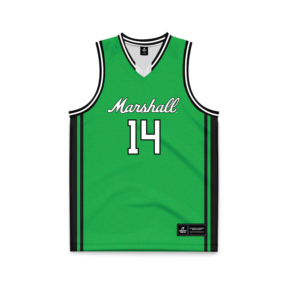 Marshall - NCAA Men's Basketball : Khaman Maker - Green Basketball Jersey-0