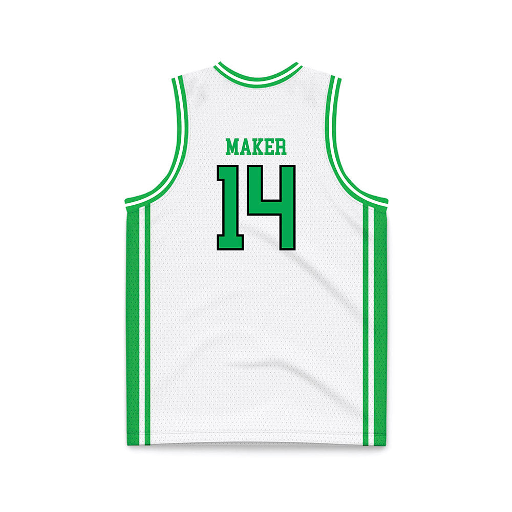 Marshall - NCAA Men's Basketball : Khaman Maker - White Basketball Jersey-1