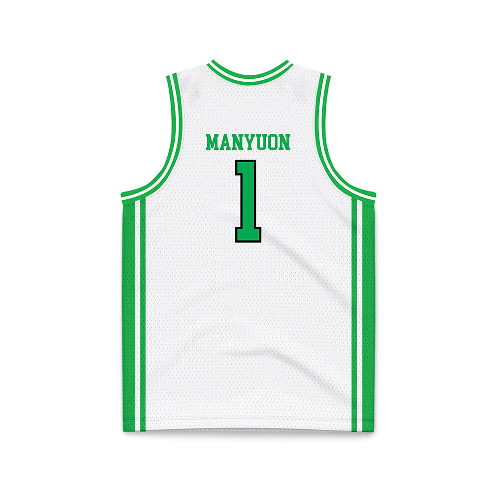 Marshall - NCAA Men's Basketball : Emmanuel Manyuon - White Basketball Jersey-1
