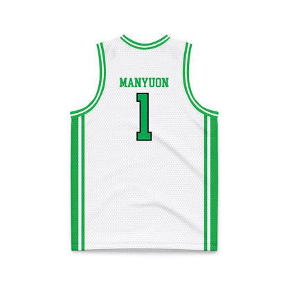 Marshall - NCAA Men's Basketball : Emmanuel Manyuon - White Basketball Jersey-1