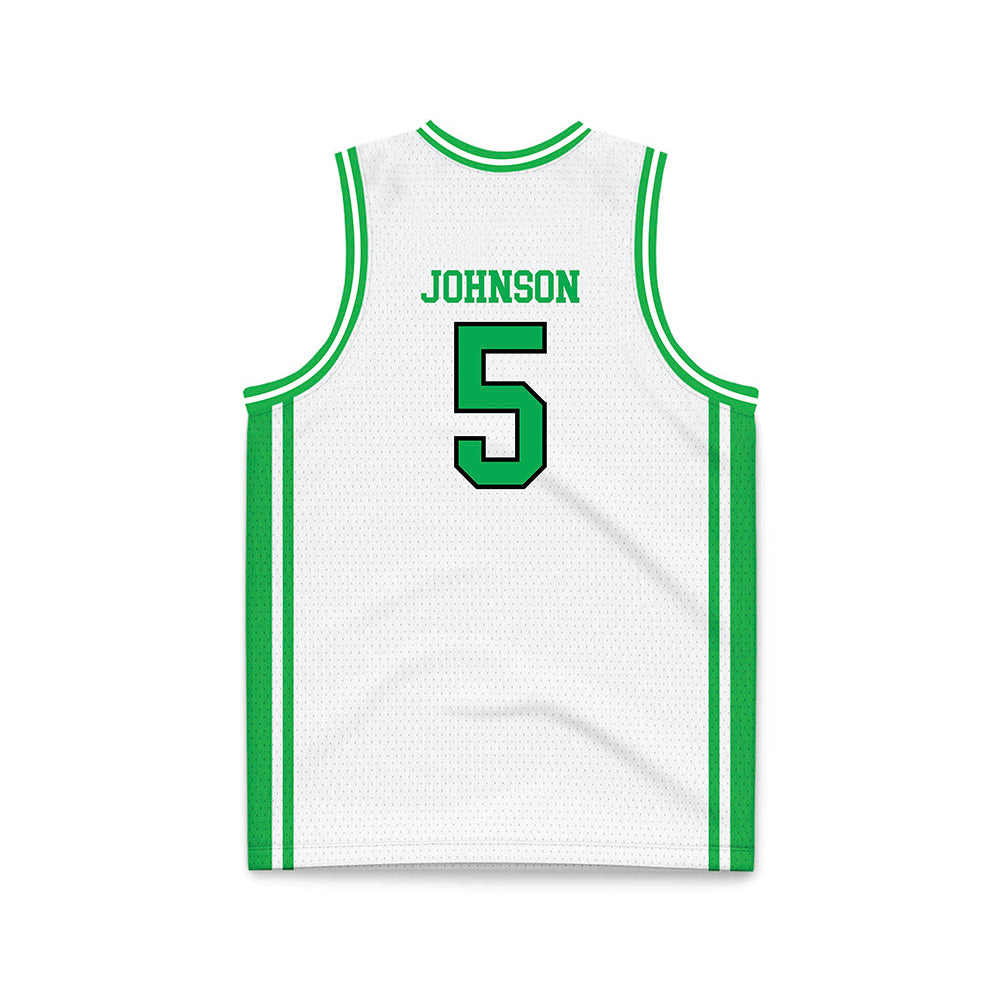 Marshall - NCAA Men's Basketball : DeMarco Johnson - White Basketball Jersey-1