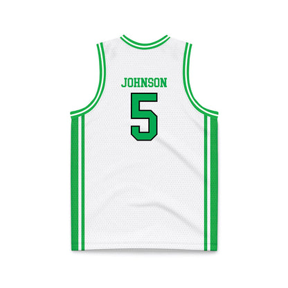 Marshall - NCAA Men's Basketball : DeMarco Johnson - White Basketball Jersey-1