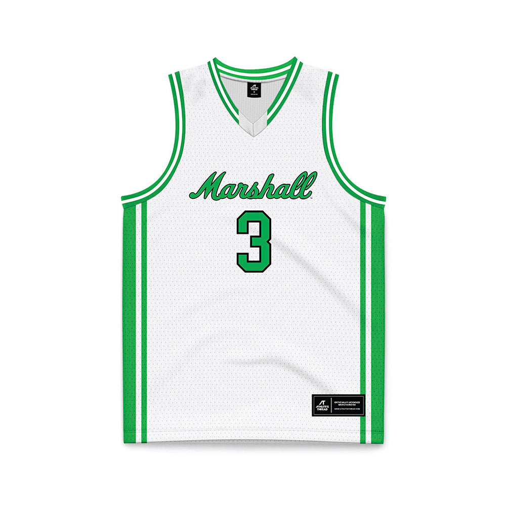 Marshall - NCAA Men's Basketball : Wilson Dubinsky - White Basketball Jersey-0