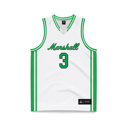 Marshall - NCAA Men's Basketball : Wilson Dubinsky - White Basketball Jersey-0