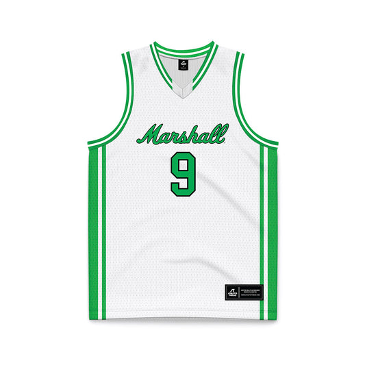 Marshall - NCAA Men's Basketball : Shamarrie Hugie - White Basketball Jersey-0
