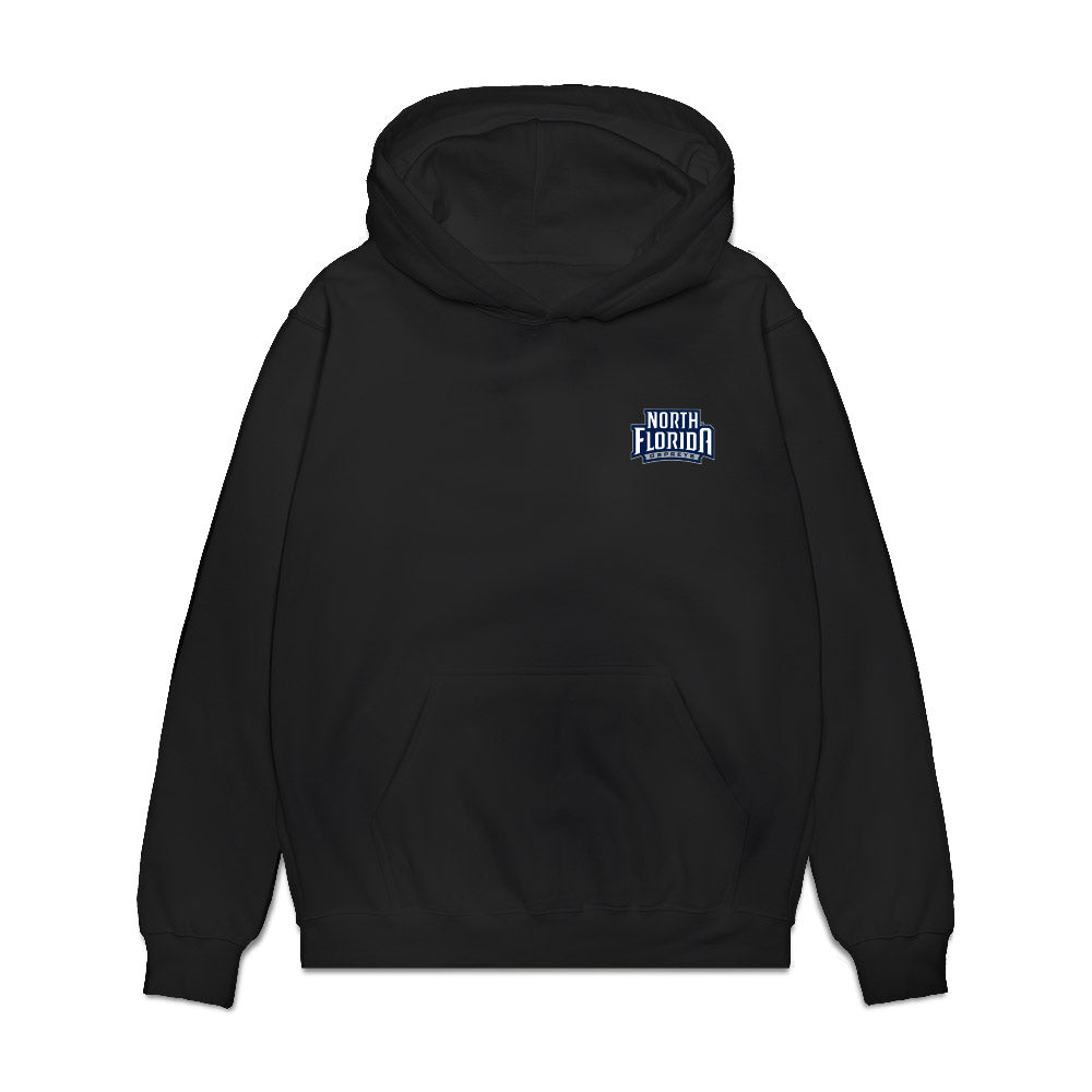UNF - NCAA Women's Basketball : Elle Blatchford - Graphic Tee Premium Hooded Sweatshirt-0