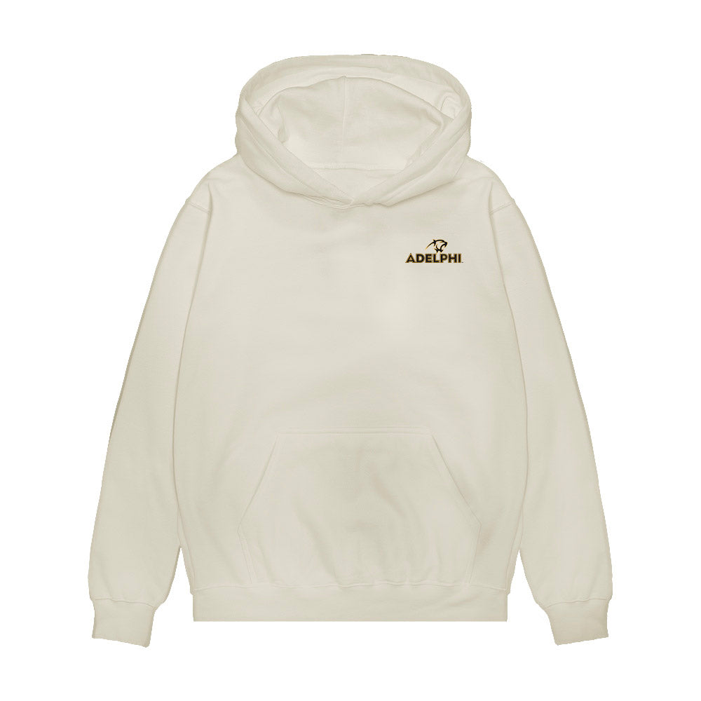 Adelphi - NCAA Men's Basketball : Zakari McQueen - Collage Premium Hooded Sweatshirt-0