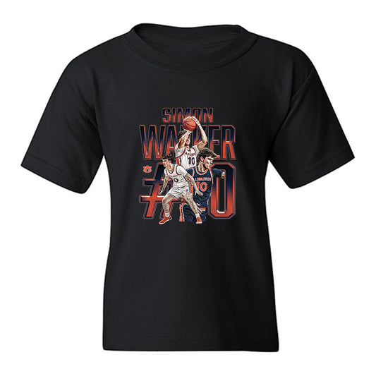 Auburn - NCAA Men's Basketball : Simon Walker - Collage Youth T-Shirt-0