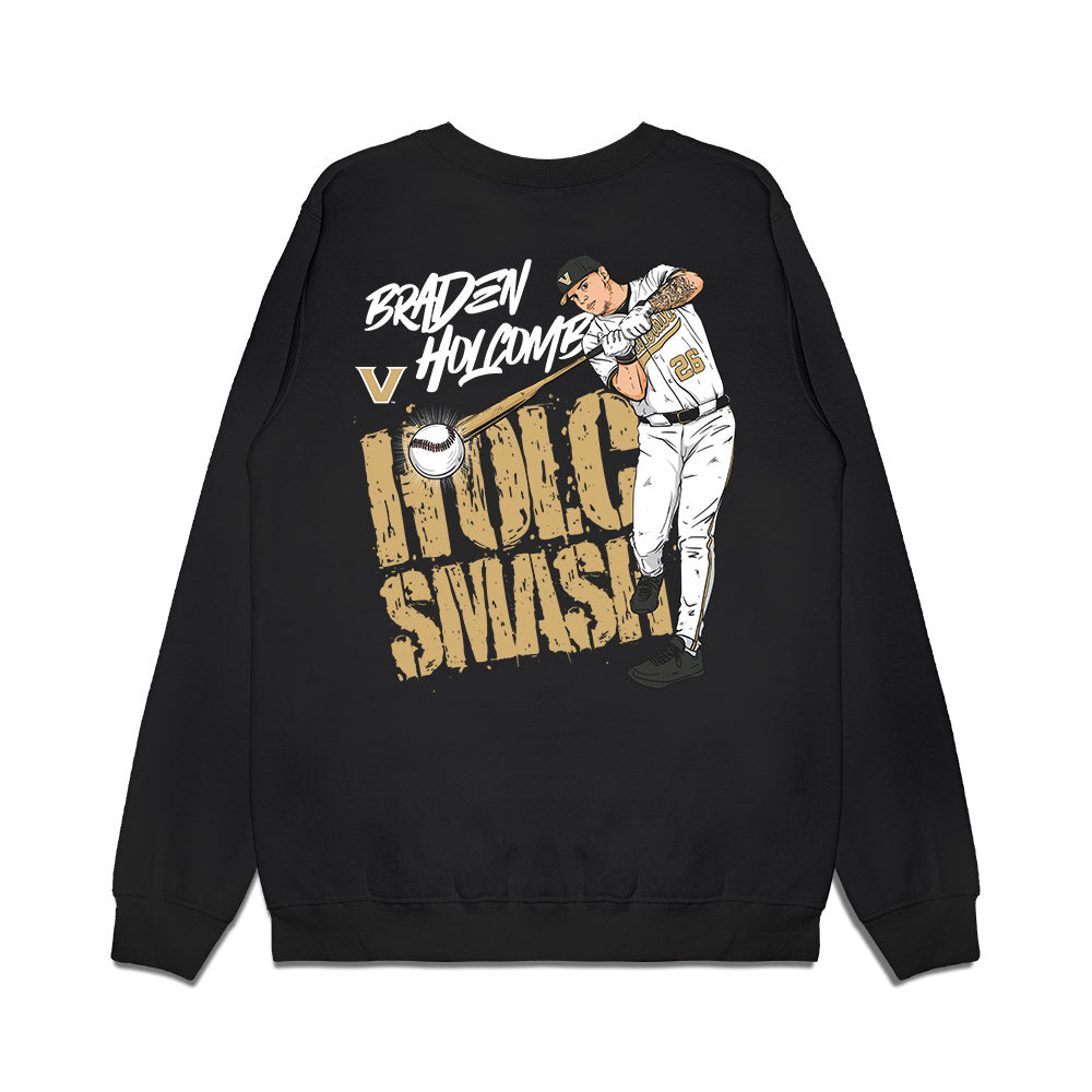 Vanderbilt - NCAA Baseball : Braden Holcomb - HOLC SMASH v4 Premium Crewneck Sweatshirt-1