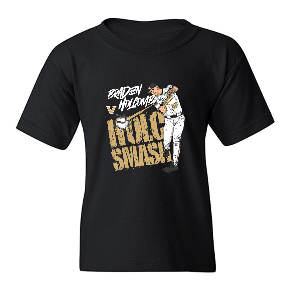 Vanderbilt - NCAA Baseball : Braden Holcomb - HOLC SMASH v4 Youth T-Shirt-0
