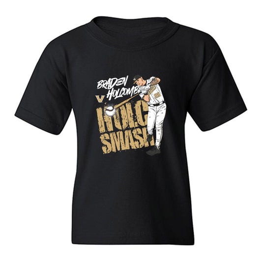 Vanderbilt - NCAA Baseball : Braden Holcomb - HOLC SMASH v4 Youth T-Shirt-0