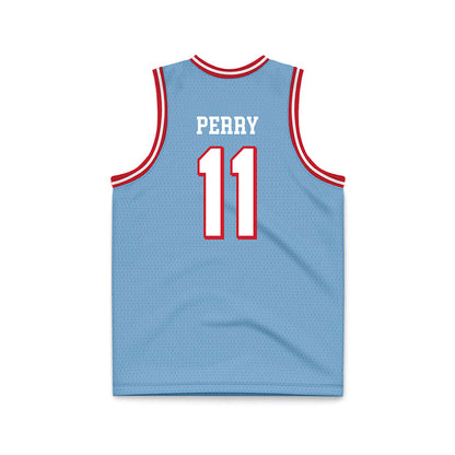 Dayton - NCAA Men's Basketball : Travis Perry - Chapel Blue Basketball Jersey-1