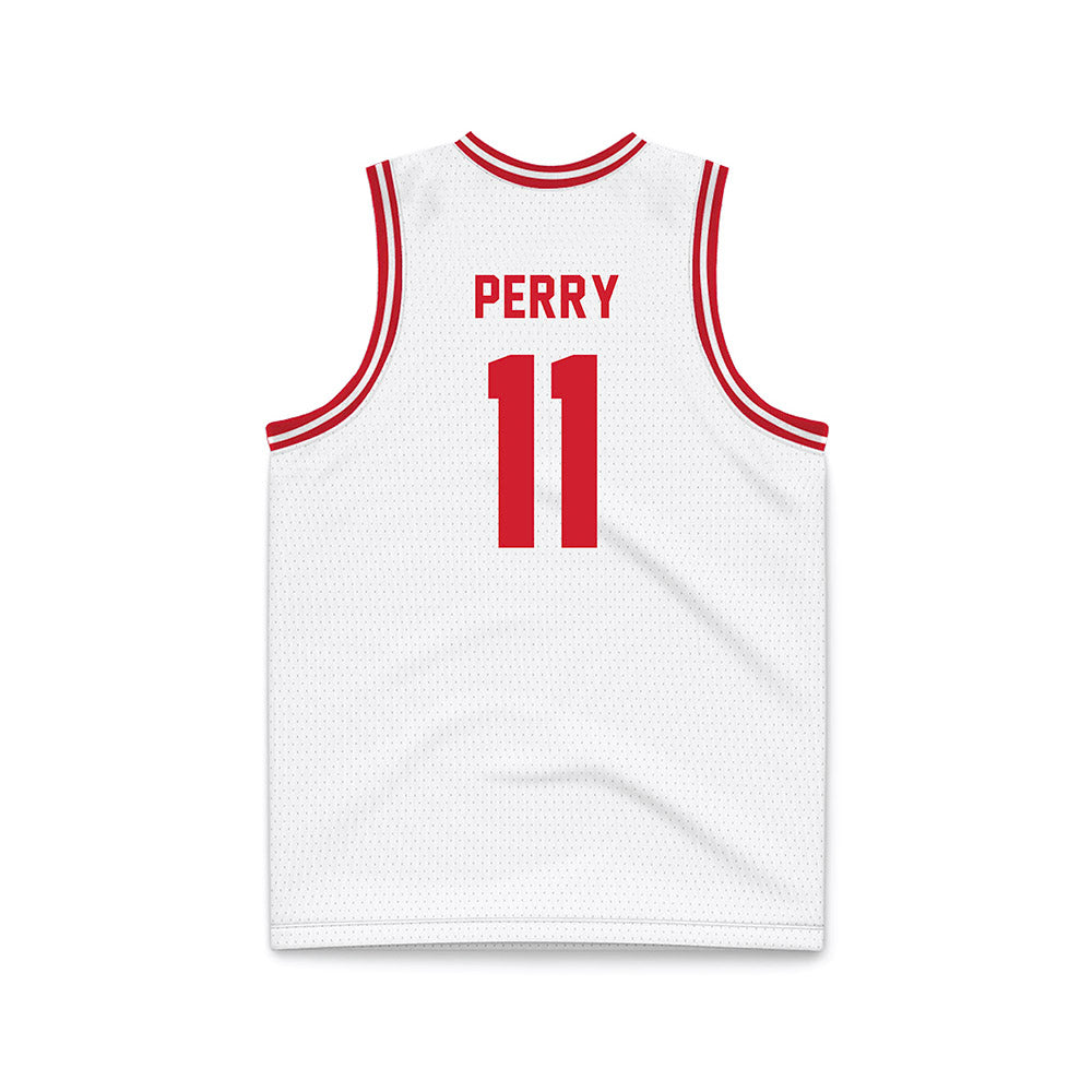 Dayton - NCAA Men's Basketball : Travis Perry - White Basketball Jersey-1