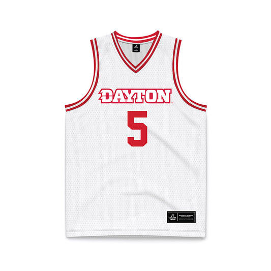 Dayton - NCAA Men's Basketball : Adam Njie Jr. - White Basketball Jersey-0