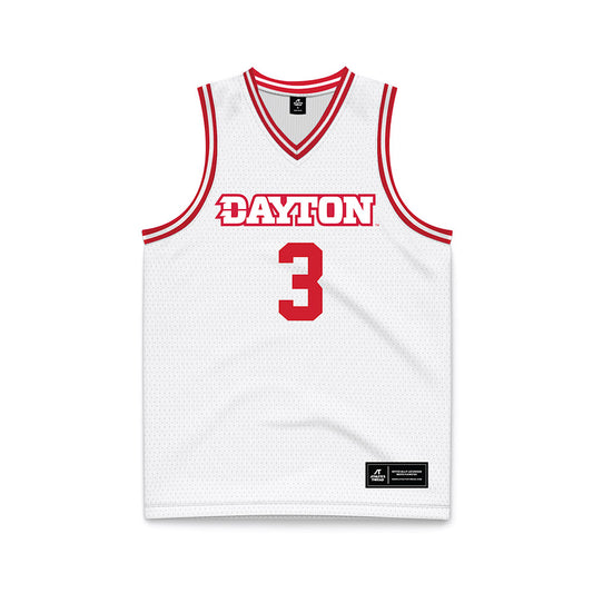Dayton - NCAA Men's Basketball : Jaiun Simon - White Basketball Jersey-0