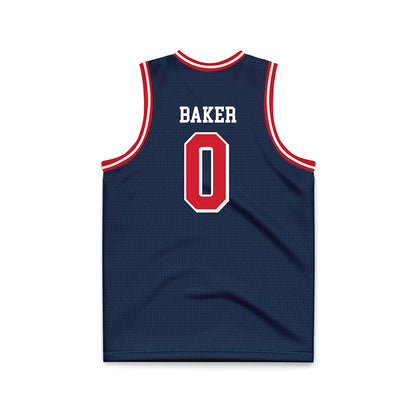 Dayton - NCAA Men's Basketball : Tyrone Baker - Navy Basketball Jersey-1