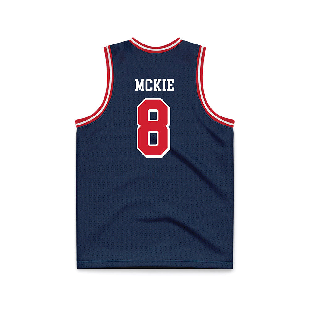 Dayton - NCAA Men's Basketball : Jaron McKie - Navy Basketball Jersey-1