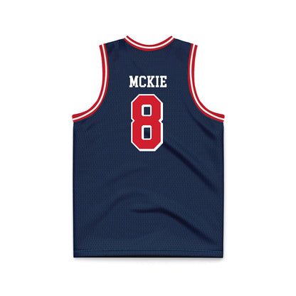 Dayton - NCAA Men's Basketball : Jaron McKie - Navy Basketball Jersey-1