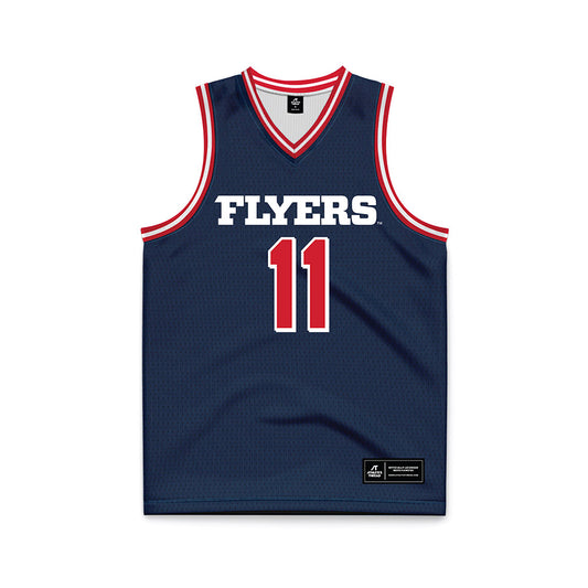 Dayton - NCAA Men's Basketball : Evan Dickey - Navy Basketball Jersey-0