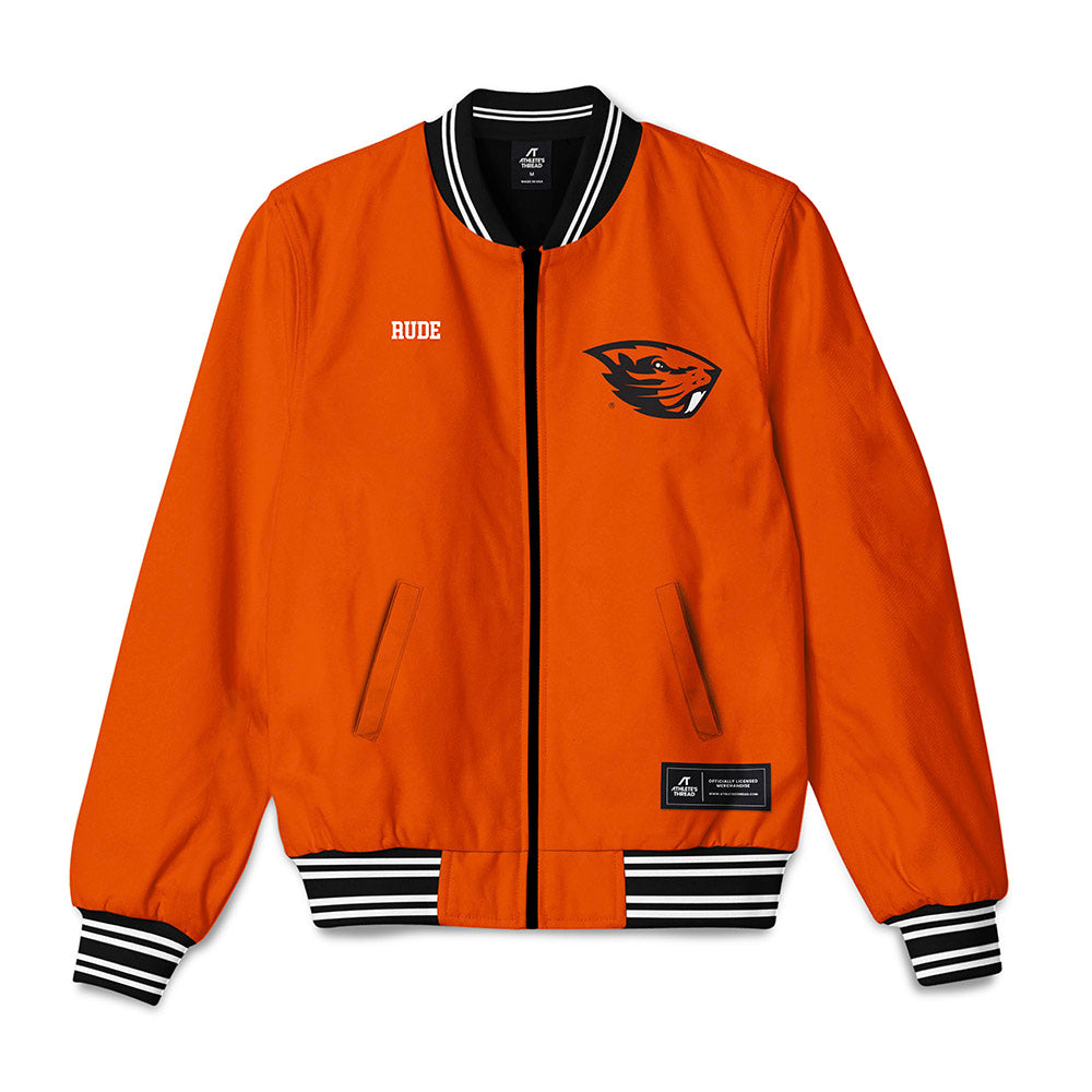 Oregon State - NCAA Women's Gymnastics : Katie Rude - Bomber Jacket-0