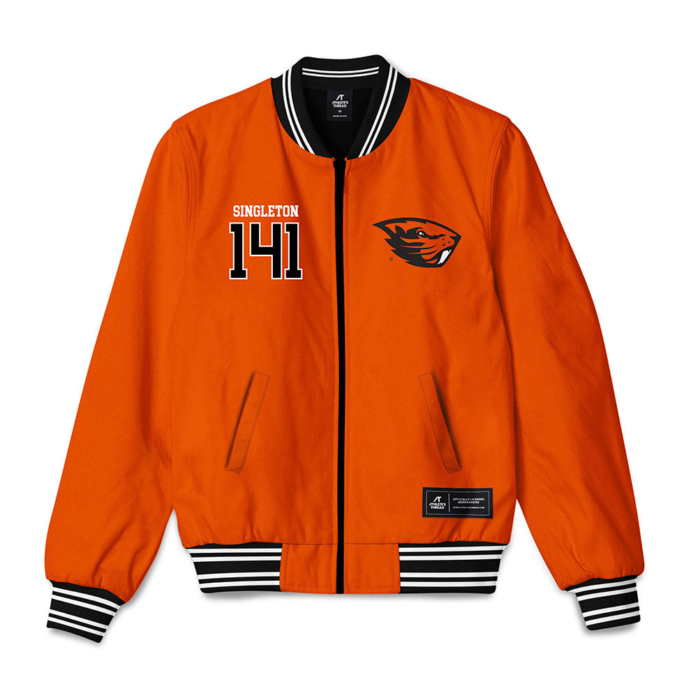 Oregon State - NCAA Wrestling : Nash Singleton - Bomber Jacket-0