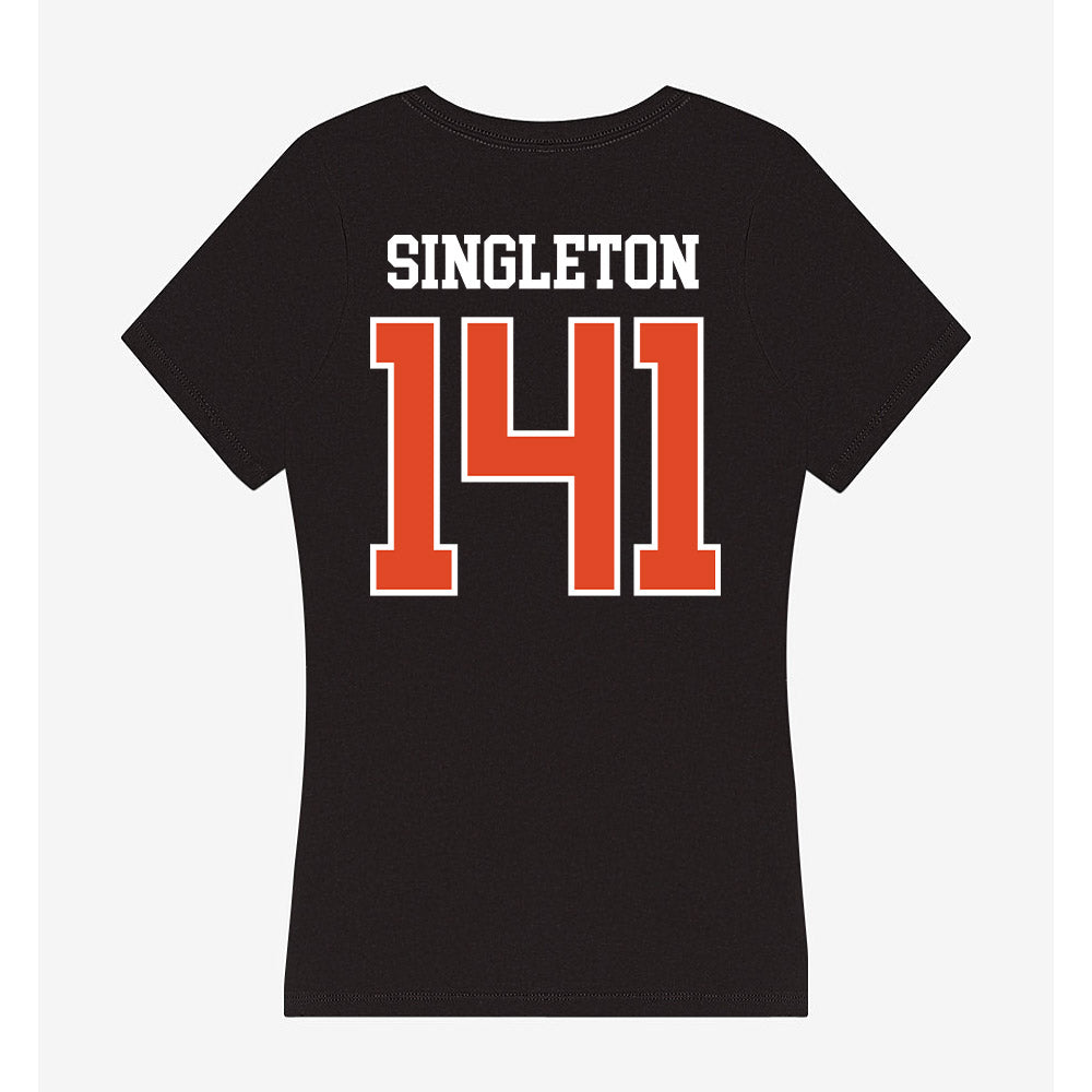 Oregon State - NCAA Wrestling : Nash Singleton - Women's V-Neck T-Shirt-1