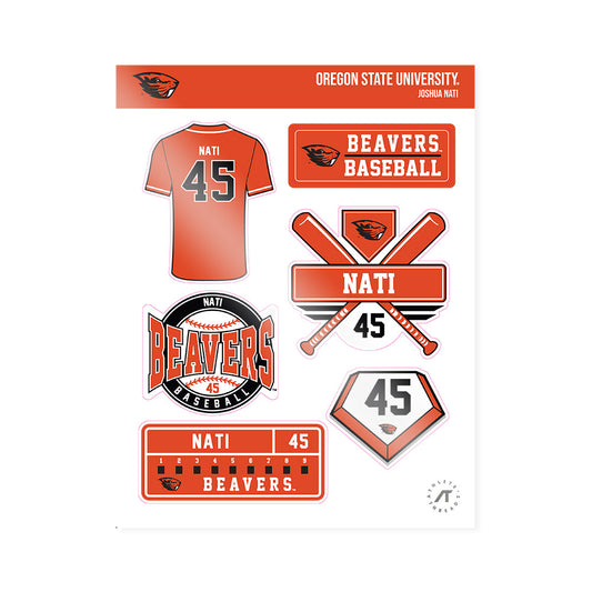 Oregon State - NCAA Baseball : Joshua Nati - Sticker Sheet-0