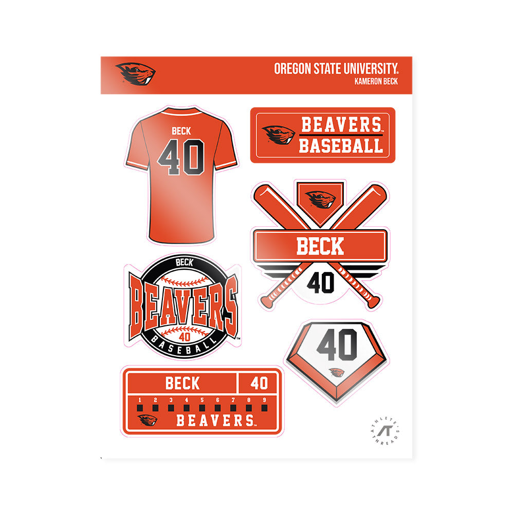 Oregon State - NCAA Baseball : Kameron Beck - Sticker Sheet-0