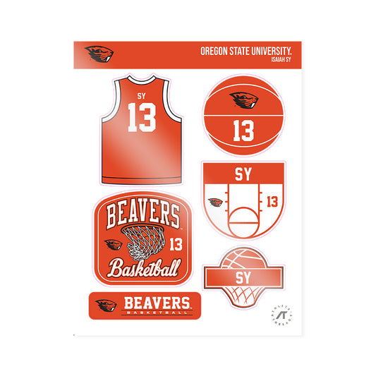 Oregon State - NCAA Men's Basketball : Isaiah Sy - Sticker Sheet-0