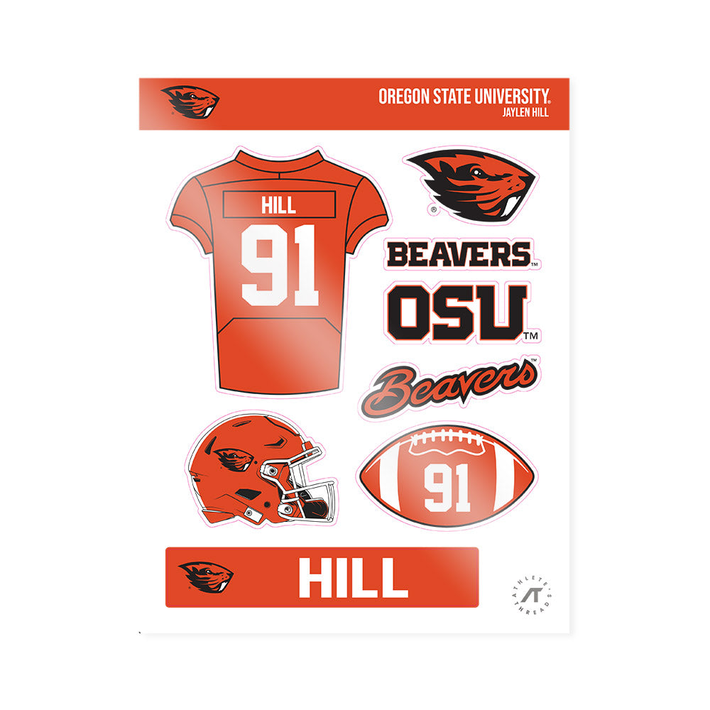 Oregon State - NCAA Football : Jaylen Hill - Sticker Sheet-0