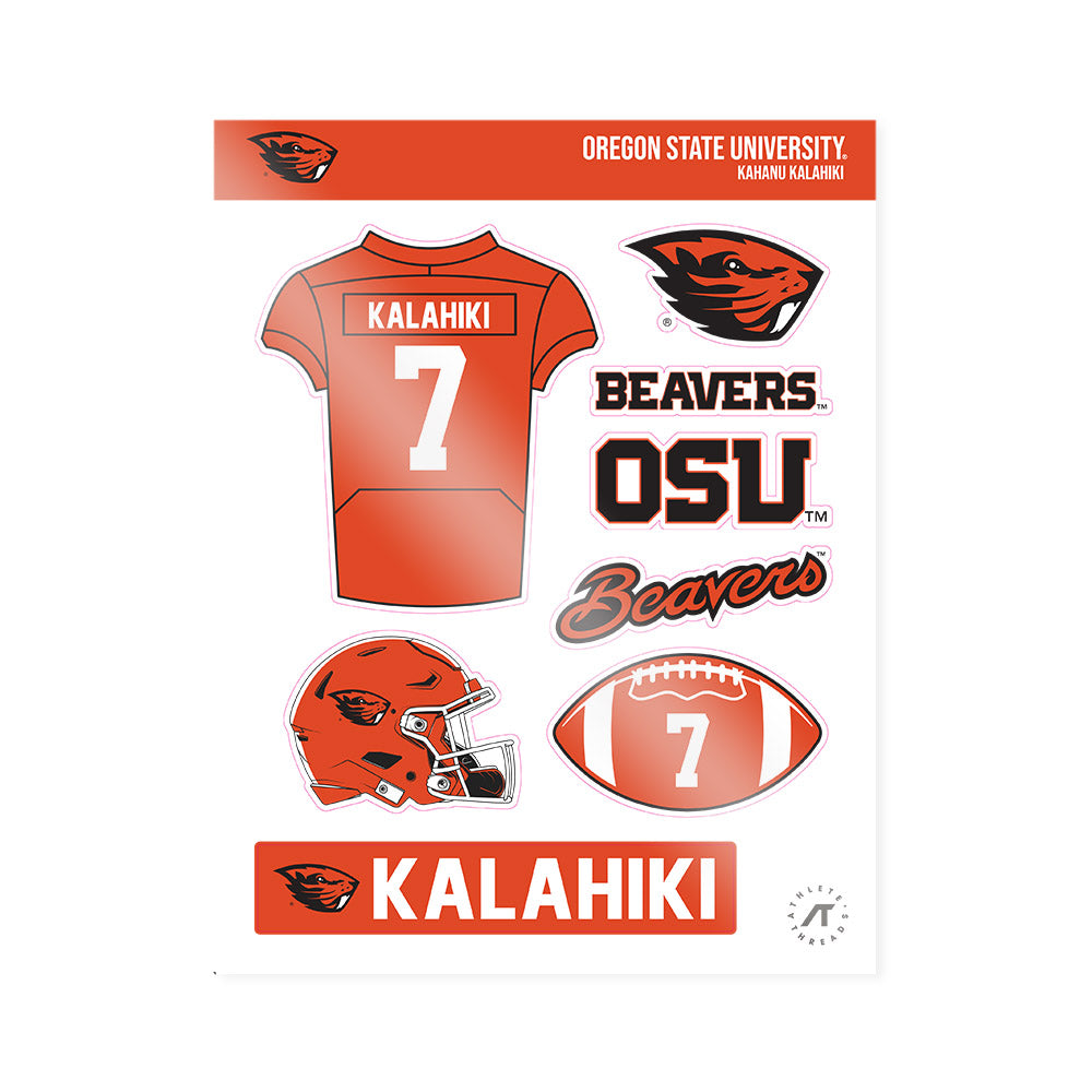 Oregon State - NCAA Football : Kahanu Kalahiki - Sticker Sheet-0