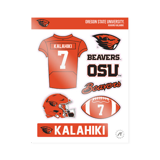 Oregon State - NCAA Football : Kahanu Kalahiki - Sticker Sheet-0