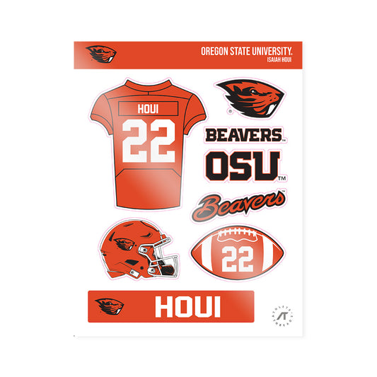 Oregon State - NCAA Football : Isaiah Houi - Sticker Sheet-0