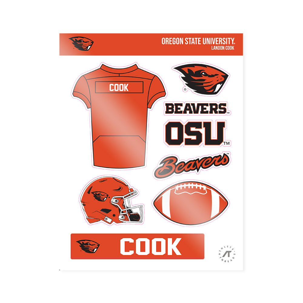 Oregon State - NCAA Football : Landon Cook - Sticker Sheet-0