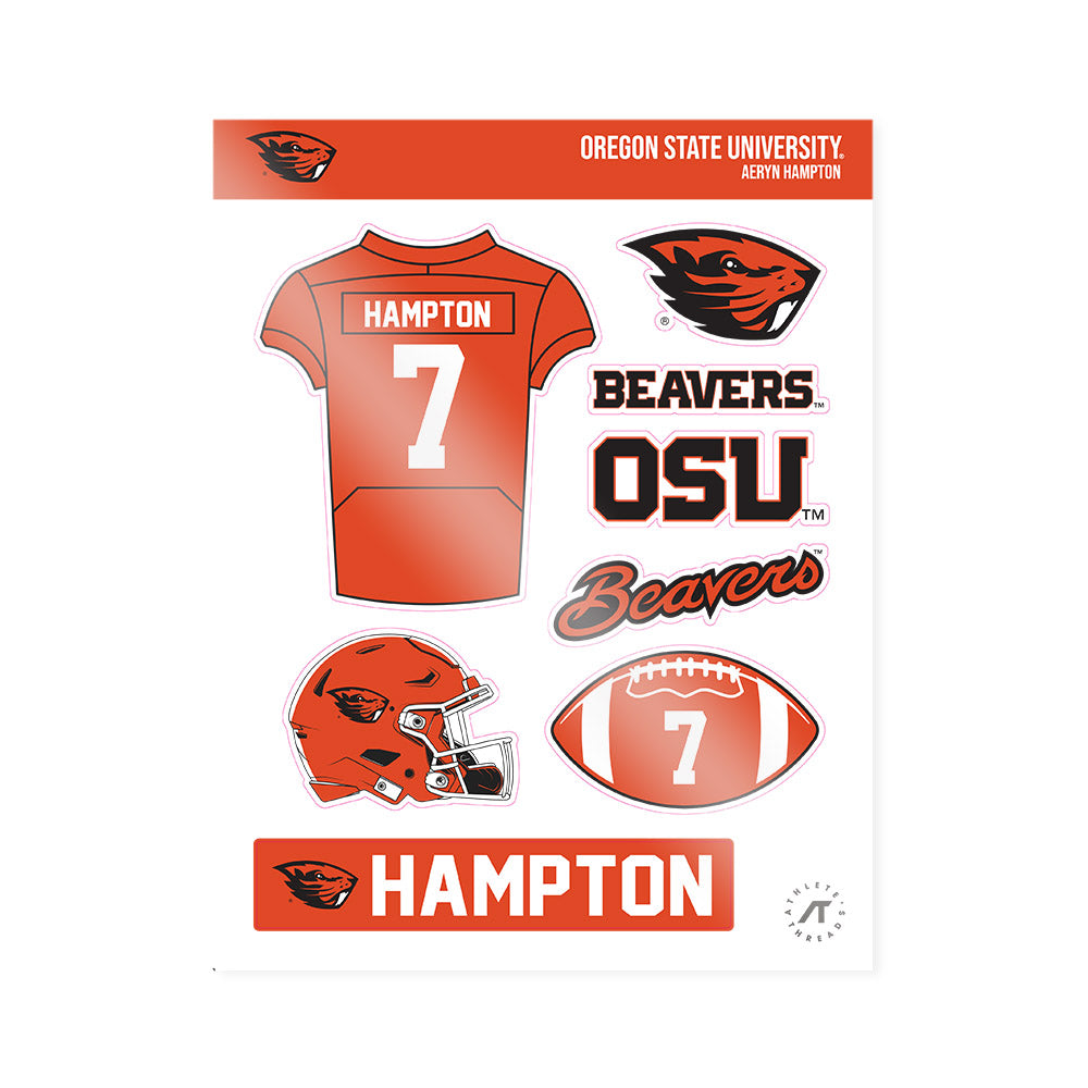 Oregon State - NCAA Football : Aeryn Hampton - Sticker Sheet-0