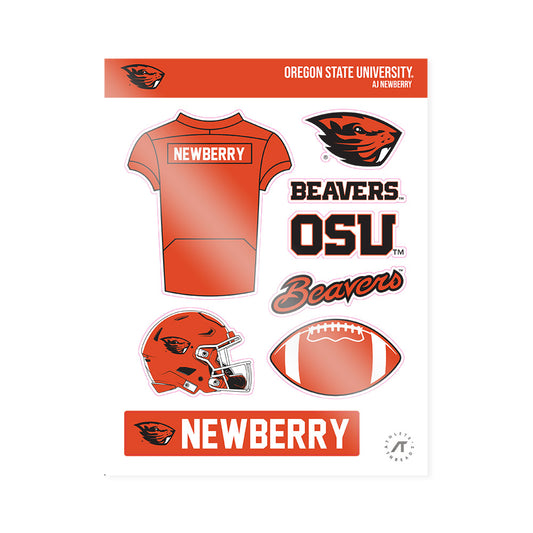 Oregon State - NCAA Football : AJ Newberry - Sticker Sheet-0