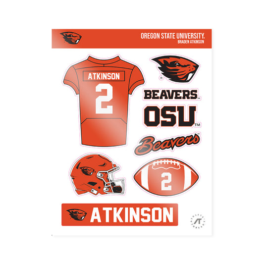 Oregon State - NCAA Football : Braden Atkinson - Sticker Sheet-0