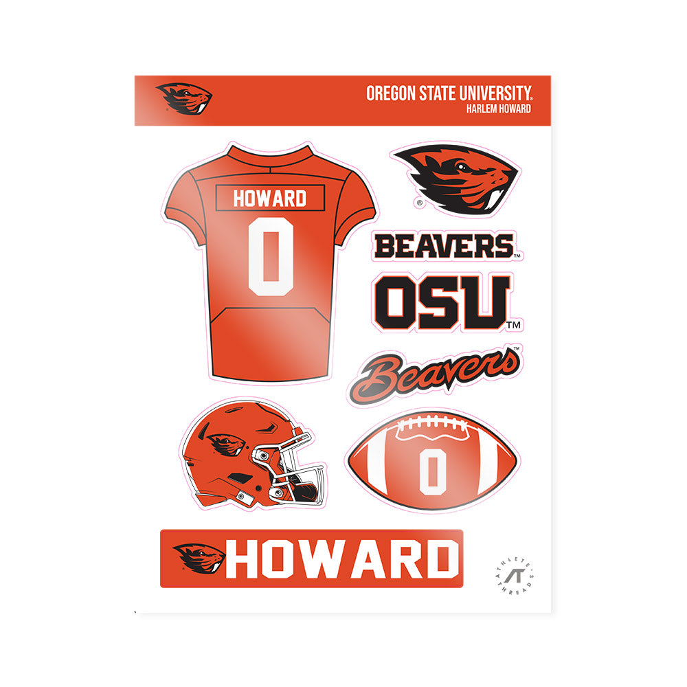 Oregon State - NCAA Football : Harlem Howard - Sticker Sheet-0