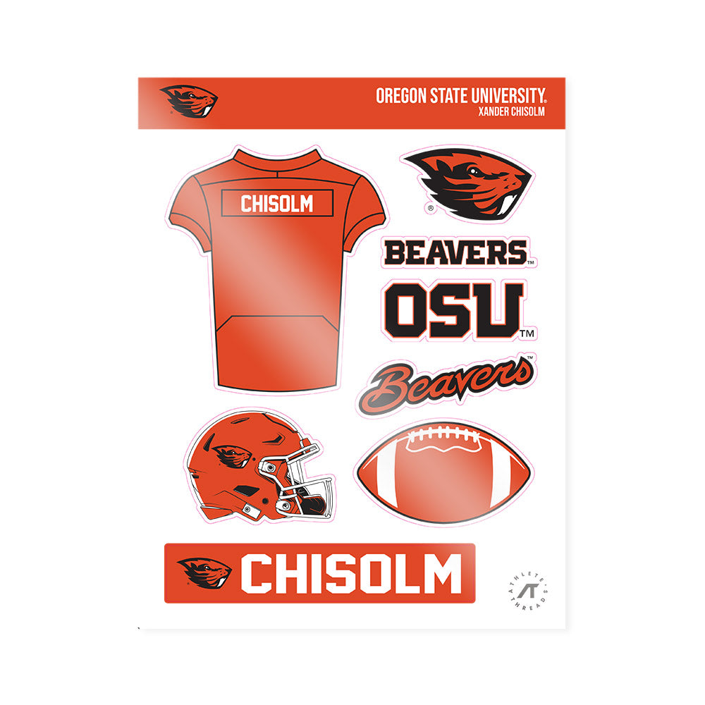 Oregon State - NCAA Football : Xander Chisolm - Sticker Sheet-0