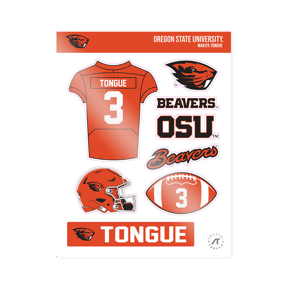 Oregon State - NCAA Football : Makiya Tongue - Sticker Sheet-0