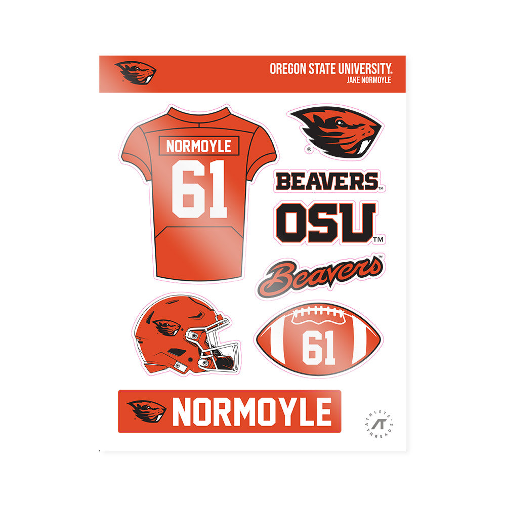 Oregon State - NCAA Football : Jake Normoyle - Sticker Sheet-0