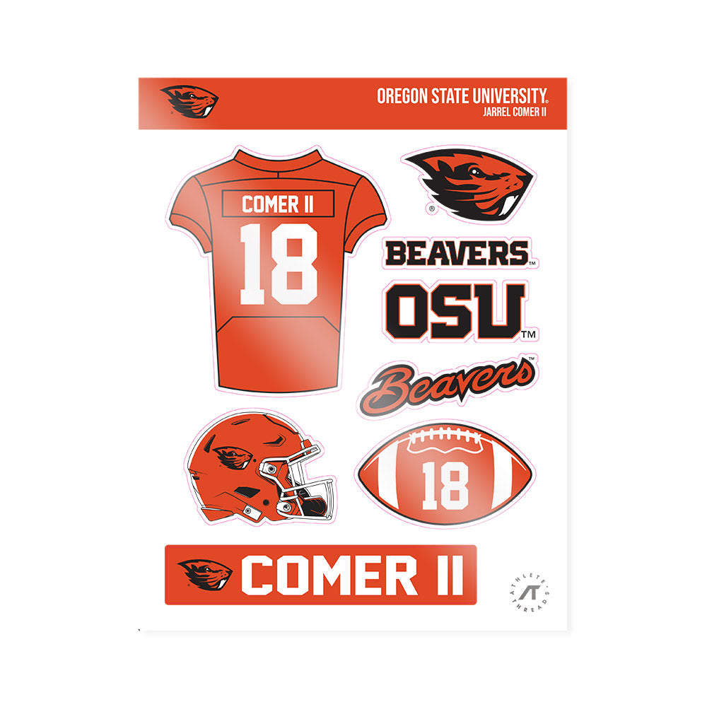 Oregon State - NCAA Football : Jarrel Comer II - Sticker Sheet-0