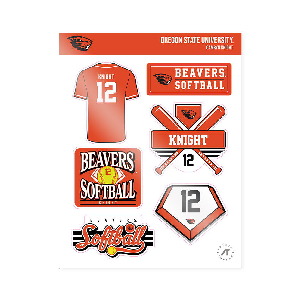 Oregon State - NCAA Softball : Camryn Knight - Sticker Sheet-0