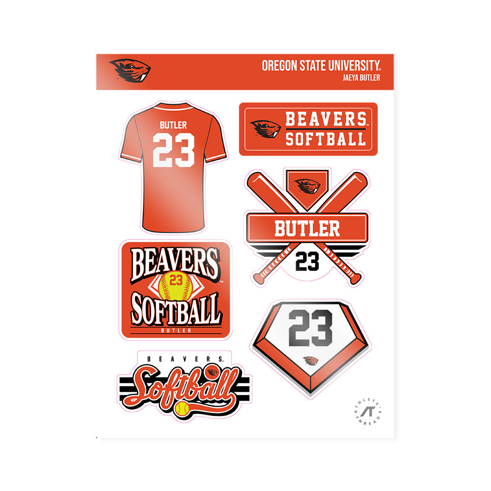 Oregon State - NCAA Softball : Jaeya Butler - Sticker Sheet-0