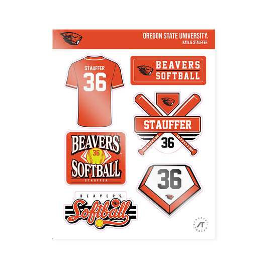 Oregon State - NCAA Softball : Kaylie Stauffer - Sticker Sheet-0