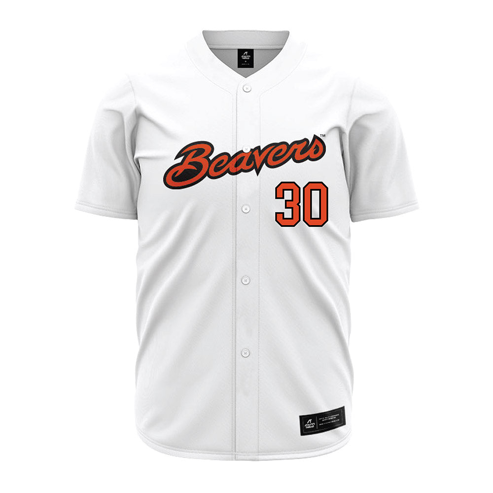 Oregon State - NCAA Baseball : Trey Morris - White Jersey-0